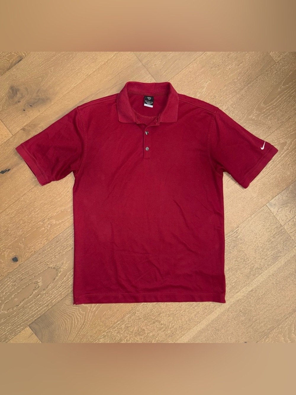 Nike Men’s Burgundy Short Sleeve Golf Polo with Sleeve Swoosh